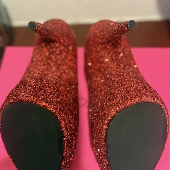 Betsey Johnson Red Glitter Pumps Cosplay Wizard Of Oz - Picture 4 of 6